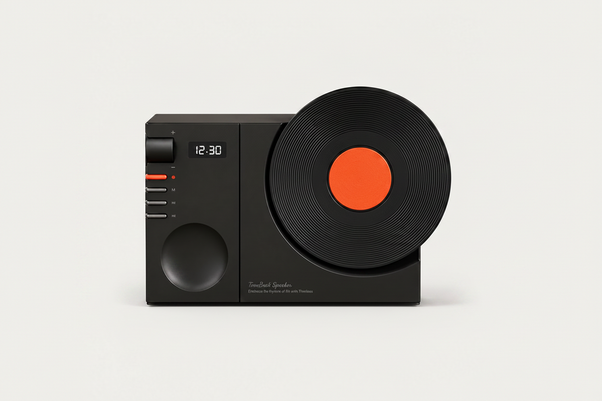 TimeBack black vintage Bluetooth speaker